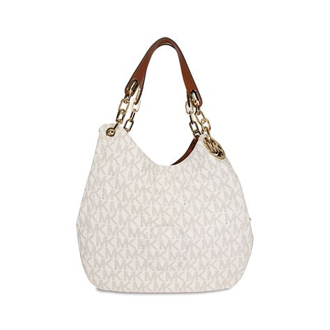 michael michael kors fulton large shoulder bag vanilla white|fulton leather shoulder bag.